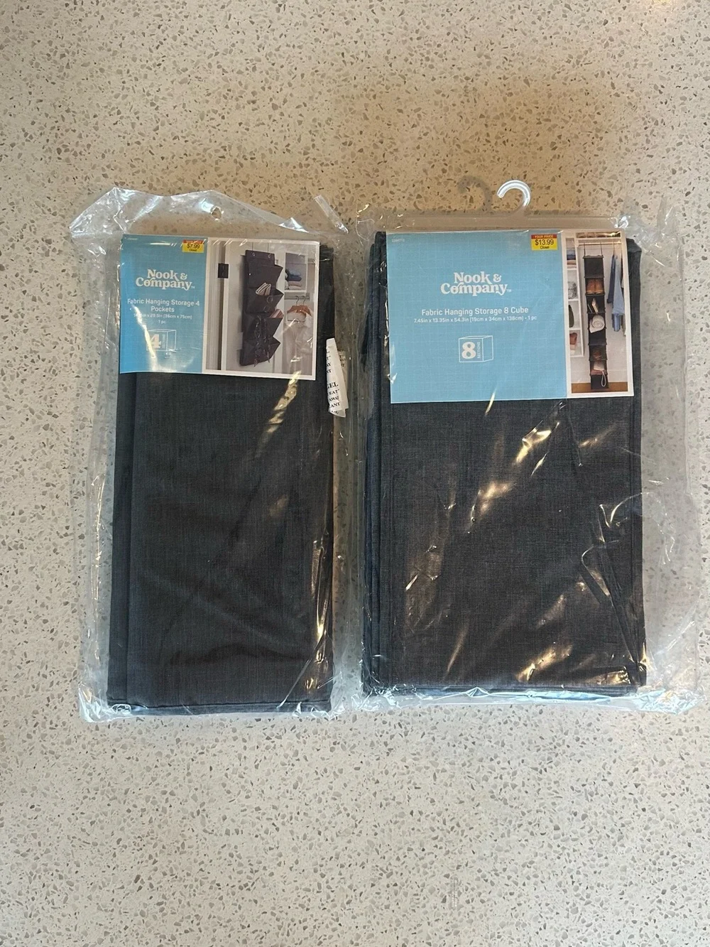Nook & Company Fabric Hanging Storage - Dark Gray (Set of 2)